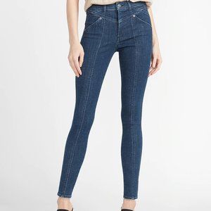 HIGH WAISTED HYPER STRETCH SEAMED SKINNY JEANS